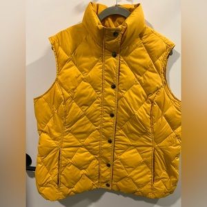 Lands’ End Yellow Down Feather Vest — Warm and Lightweight perfect layering